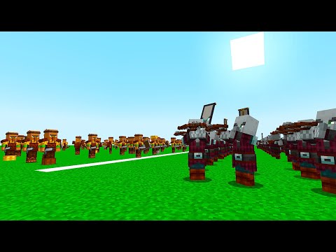 100 Guard Villagers vs 200 Pillagers