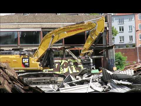 Excavator CAT 352F XE huge demolition site