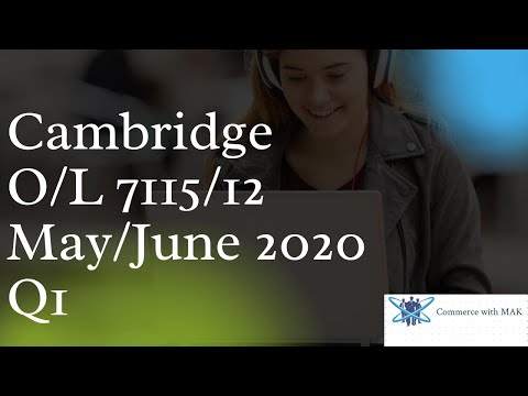 Cambridge 7115/12 Business Studies 2020 May June Past Paper Q1