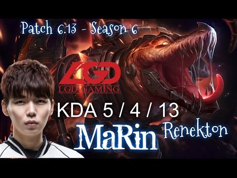 LGD MaRin RENEKTON Top vs IRELIA - Patch 6.13 KR Ranked | League of Legends
