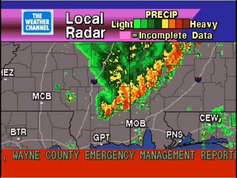 Weatherstar 4000 emulator - Flash flood warning for Wayne County, Mississippi - June 5, 2013
