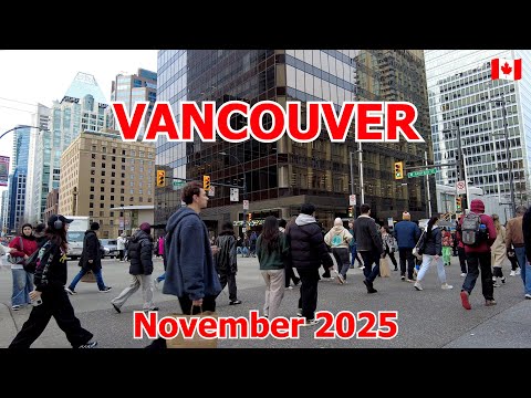 Downtown Vancouver Canada on November 23 2025 - City Walking Tour