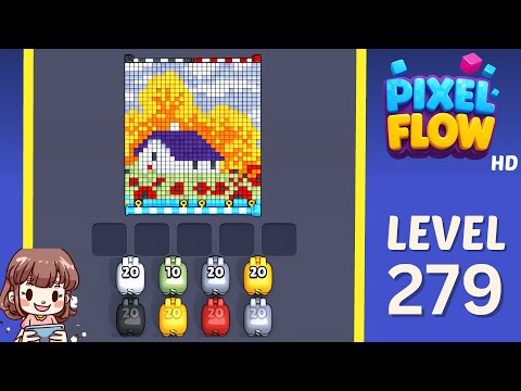Pixel Flow Level 279 Solution Walkthrough