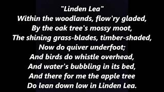 Linden Lea Lee Vaughan Williams LYRICS WORDS SING ALONG SONGS