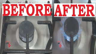 How to clean gas stove burner nozzle. No gas or small flame on Gas hob cooker.