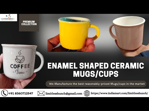 Enamel shape ceramic / microwave safe / customize mug