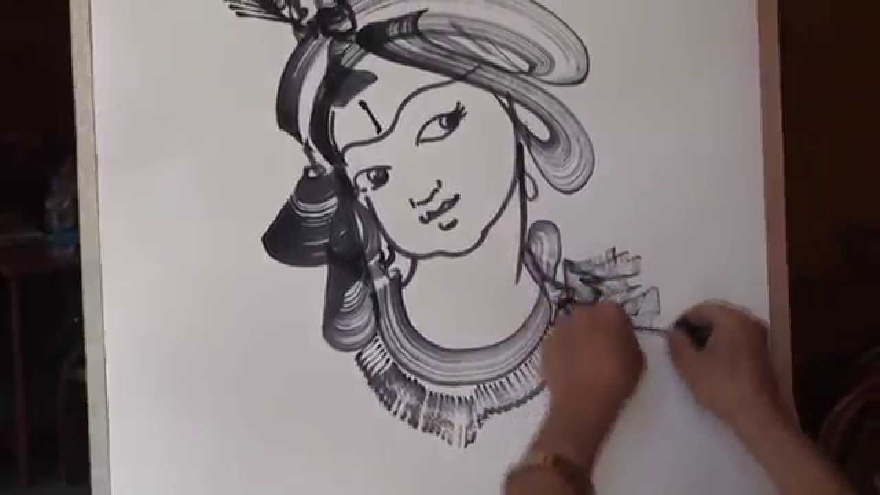 Painting with Thread Lord Krishna by Bks Varma