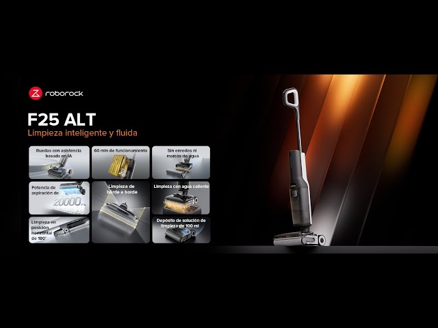 Aspiradora en seco y húmedo Roborock F25 ALT 20000Pa Autolimpieza agua caliente Secado rápido video