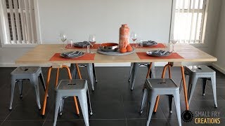 DIY| Dining table using saw horses and pre made top for under $150