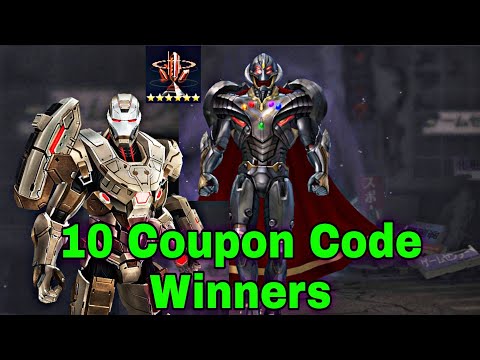 10 Coupon Code Winners And War Machine Clear WBL Infinity Ultron - Marvel Future Fight