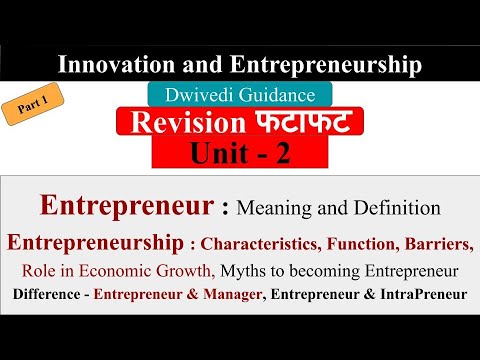 entrepreneur, entrepreneurship, function, characteristics, barrier, innovation and entrepreneurship