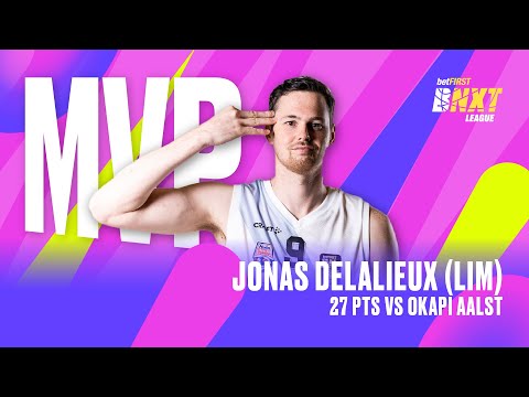 Jonas Delalieux (LIM) with 27 pts vs Okapi Aalst // betFIRST BNXT MVP