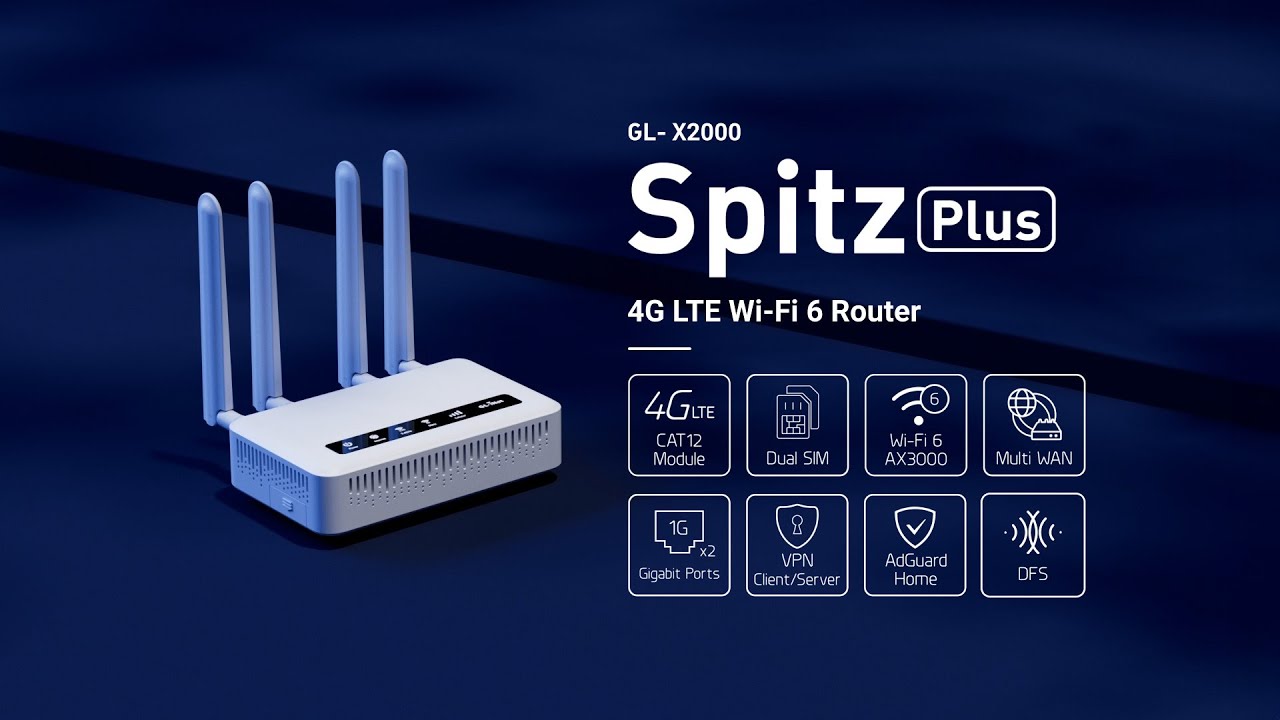 Spitz Plus (GL-X2000) | 4G LTE Wi-Fi 6 Router