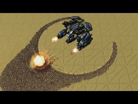 REAL Size THOR vs 3000 MARINES - Starcraft 2 MASSIVE Battle