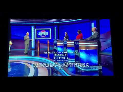 Jeopardy short end credits, Carmela Chan Day 4 (11/3/20)