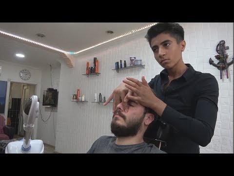 YOUNG TURKISH BARBER FACE MASSAGE•HEAD MASSAGE•BACK MASSAGE ~ ASMR MASSAGE 322 Video