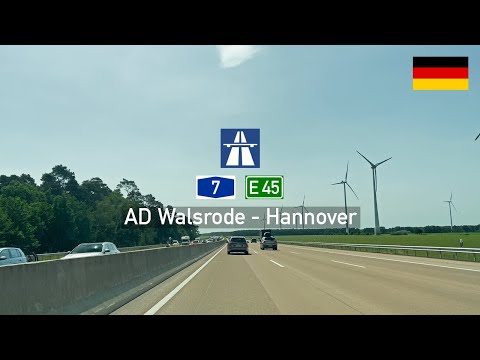 Driving in Germany: Autobahn A7 E45 from AD Walsrode to Hannover