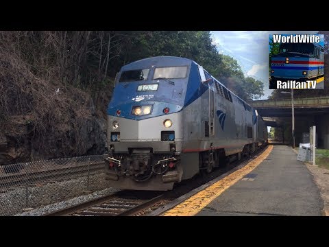 Amtrak 449 Tries To Catch Up With MBTA Train