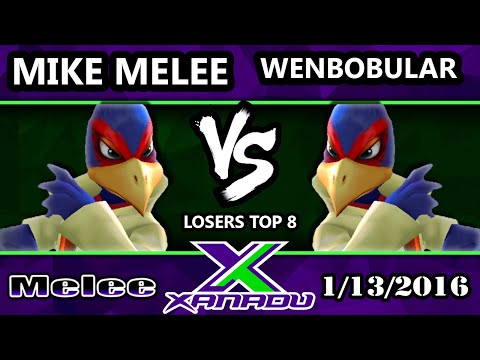 S@X 132 - Mike Melee (Falco) Vs. Wenbobular (Falco) SSBM Losers top 8 - Smash Melee