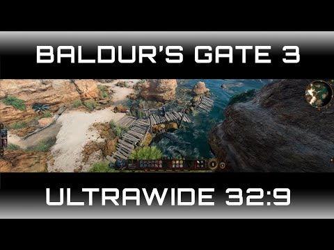 32:9 | How Baldur's Gate 3 looks like on ultra wide Samsung G9 | Beach | 1440p