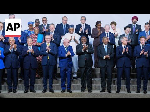 G20 leaders pose for a photo at the summit in South Africa