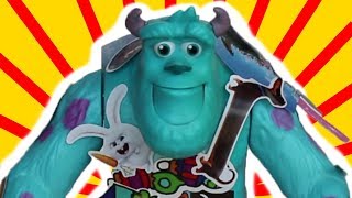 Monsters University Disney Store Sulley Action Figure Toy Covered with Stickers | Video for kids