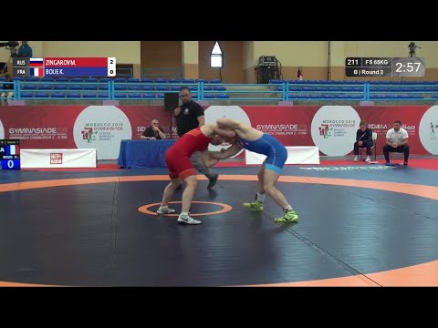 Round 2 FS - 65 kg: M. ZINGAROV (RUS) v. K. BOUE (FRA)