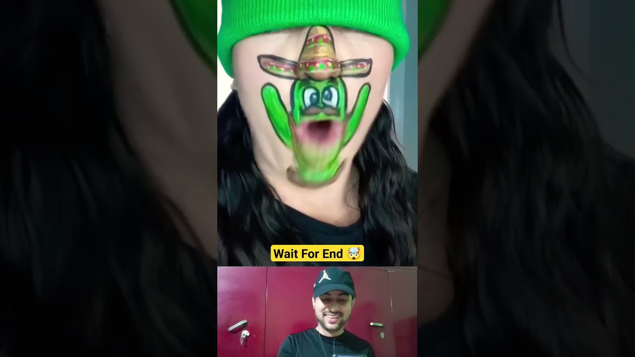 Face Painting With Cactus Dance 🤯😱 #shorts #youtubeshorts