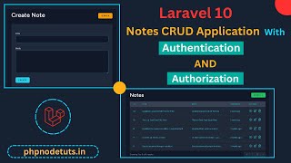 Download the video "⚡Laravel 10 Notes CRUD Application with Authentication and Authorization | Laravel 10 Project"