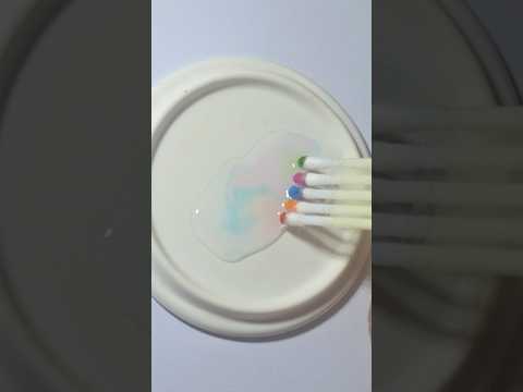 Cotton Bud Creative Idea 🤩 #creative #cotton #bud #idea #rainbow #color #water #fun #satisfying