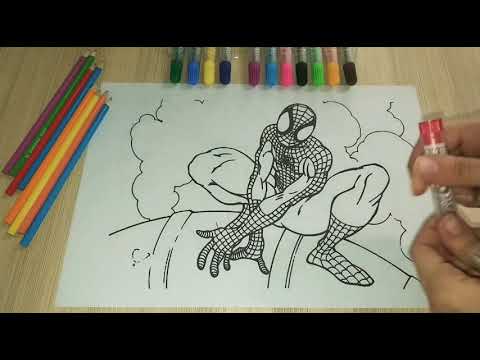 Spiderman! Coloring pages! Coloring video for kids! How to coloring Spiderman! 🕸🕷