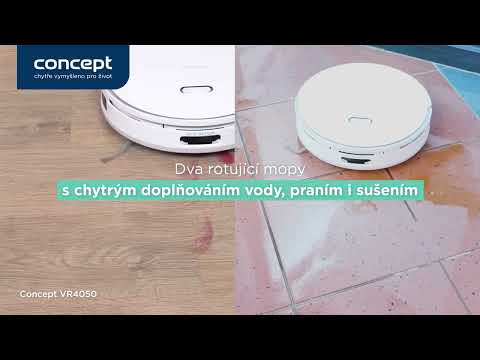 Concept VR4050 - Chytrý robotický vysavač s mopem 2v1 OPTIMUS AQUAPROLASER 3D 600W/230V 5200mAh WiFi