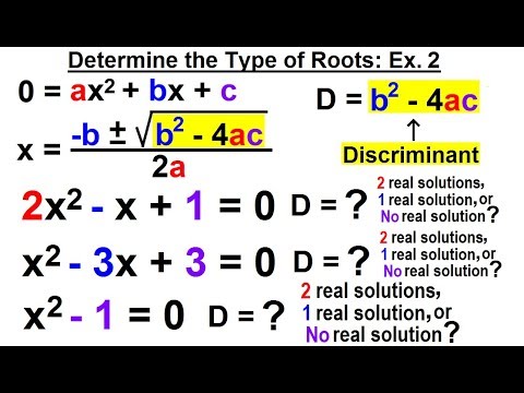 Algebra Ch 27 The Discriminant 1 of 11 What is the Discriminant