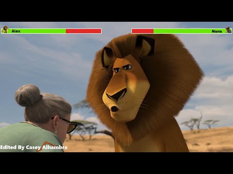 Alex the Lion vs. Nana with healthbars