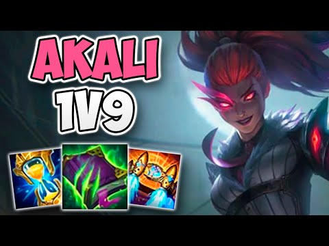 INSANE AKALI 1V9 BY A CHALLENGER AKALI MAIN | CHALLENGER AKALI MID GAMEPLAY | Patch 11.22 S11