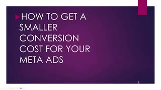 How to get the lowest conversion cost possible - Powerpoint presentation!