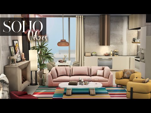 SOHO VIBES Apartment + Full CC List | The Sims 4: Custom Content Speed Build