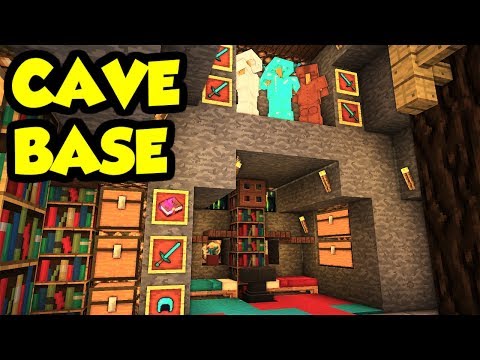 Minecraft CAVE House Survival Base Tutorial (How to Build) [Design Tour Ideas] Video