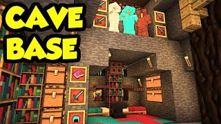 Minecraft CAVE House Survival Base Tutorial (How to Build) [Design Tour Ideas]