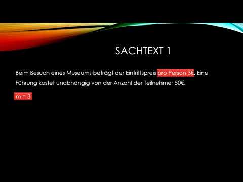 Lineare Funktionen aufstellen bei Textaufgaben