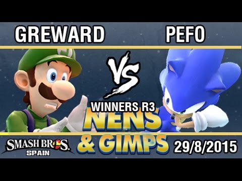 Nens&Gimps - Greward (Luigi, Olimar) VS Pefo (Sonic) SSB4 Winners R3