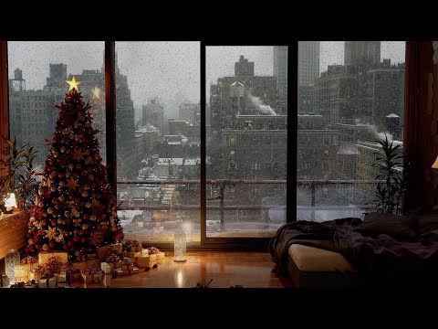 Christmas Christmas Ambience 🎄 NYC Apartment In A Snow Storm - Cozy Christmas White Noise