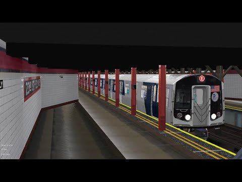 MTA Openbve | World Trade Center bound R160A-2 Cuomo E train arriving & departing Court Sq-23rd St.