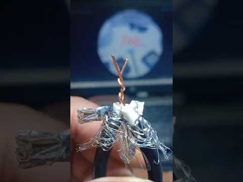 Tecnica para unir cable coaxial de antena. #shorts  #diy #electricidad #antenna #coaxial