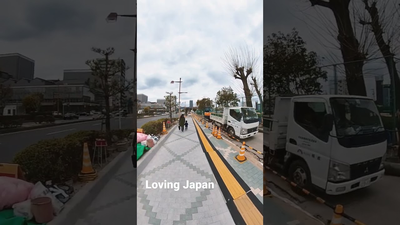 Loving Japan construction and safety roadside pathway