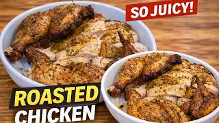 Easy Whole Roast Chicken | Garlic Herb Dijon Whole Roasted Chicken | Juicy Chicken with Crispy Skin
