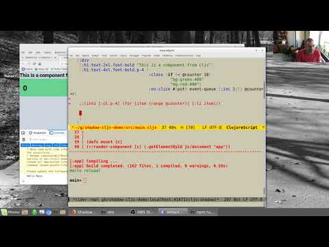 Clojurescript with Shadow-cljs, Reagent, and Emacs (CIDER) , and Tailwind - reusable components.