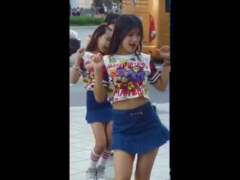 Cute korean girl kpop dance at seoul 