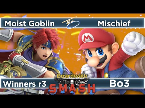 Moist Goblin (Roy) vs Mischief (Mario) - Winners Round 3 - Boardwalk Smash #39 SSBU