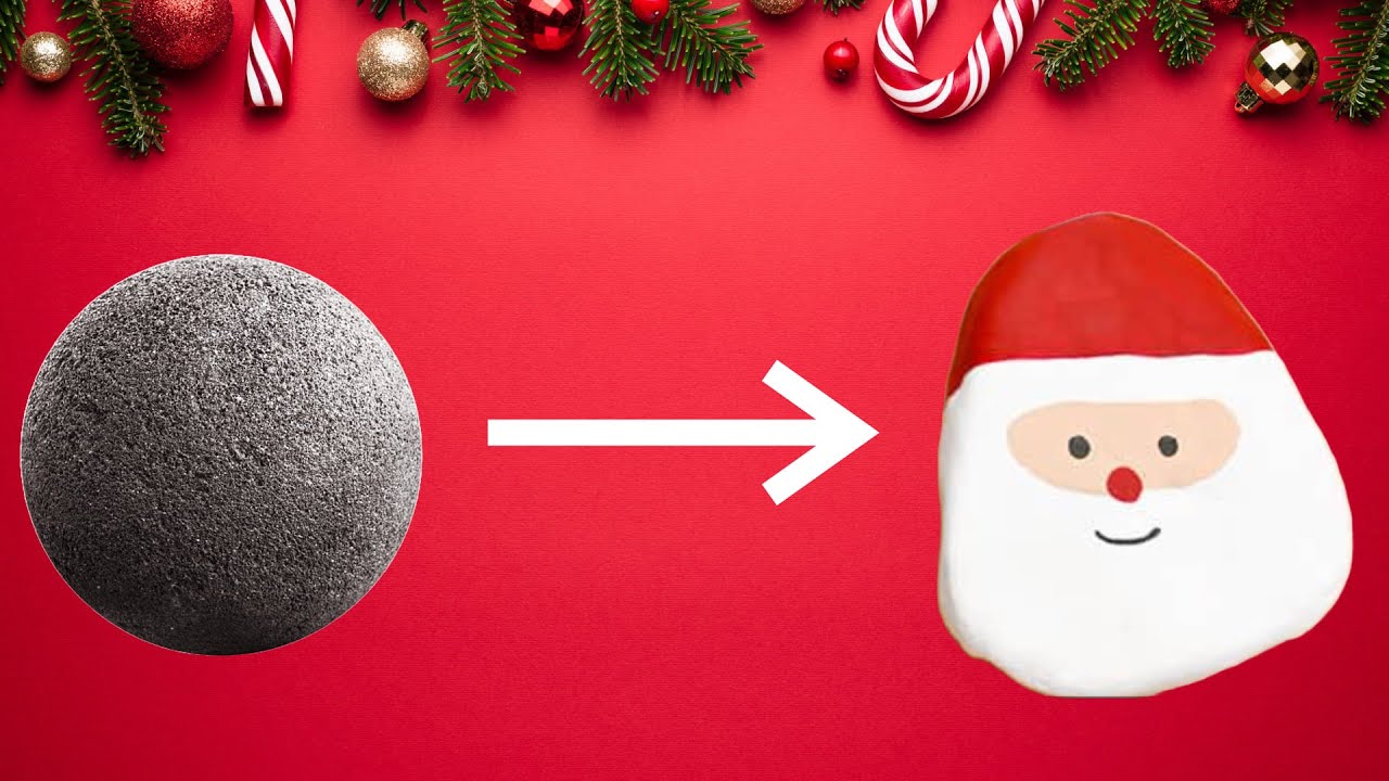Santa Painted Rocks | Easy Santa Claus Stone Painting